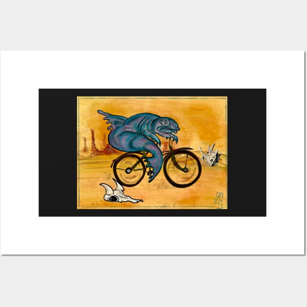 A fish needs a bicycle Wall Art by Rec Affect Band Merch